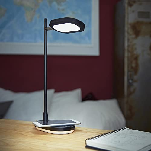 Northpoint LED QI Schreibtischlampe Schwarz mit wireless Charging und USB-Anschluss 3 Lichtmodi dimmbar