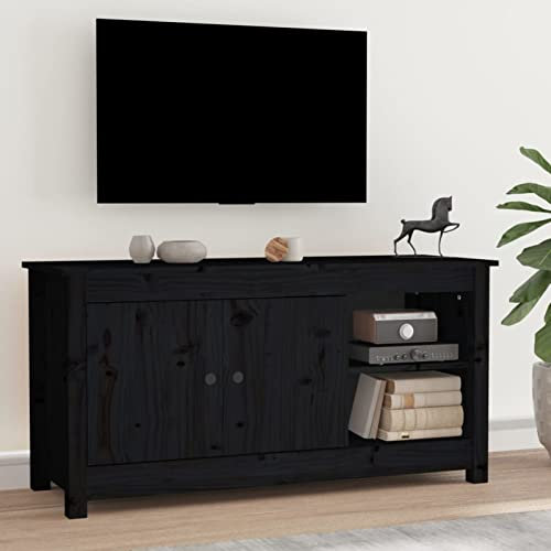 Tidyard Mobile TV Stand TV Tavolo da salotto Moderno Armadio TV per soggiorno camera da letto ufficio mobile TV con archiviazione in legno nero 103 x 36,5 x 52 cm