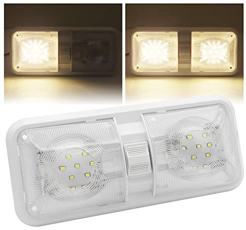 Biqing 1PC Éclairage Intérieur pour Auto,48LED Voiture Interieur Lumière Blanche Super Brillant Barre LED 12V avec Interrupteur On/Off pour RV Camion Bateau Voiture Van Cabine Fourgon