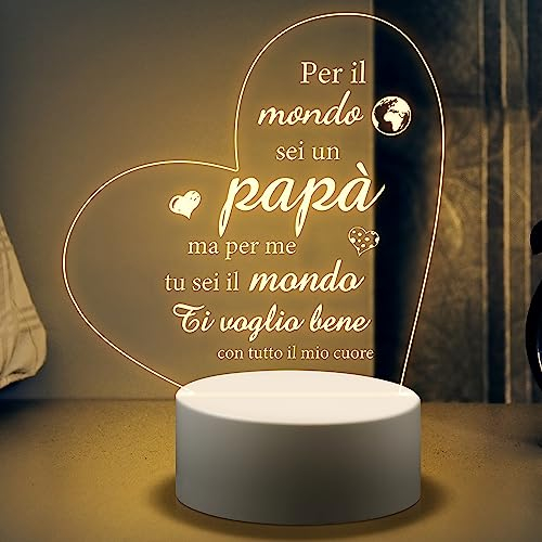 Blumuze Regalo Papà, Acrilico Lampada Regali Per Papà, Regalo Compleanno Papà Uomo, Regalo Festa Del Papa Natale Da Figlia Figlio, Idee Regalo Festa Dei Papa Padri