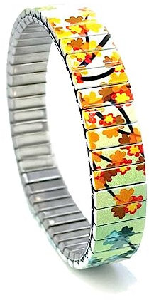 urband LONDON Edelstahlzugarmband COOL BLOSSOM Bunte Blümchen - 10 mm Größe L