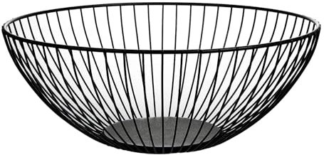 IBWell Obstkorb aus Draht, Obstschale, Küche, Obstkorb, Obstkörbchen, Ständer, Obstschalen für die Theke, Metall-Fruchtkorb (niedriges Schwarz)