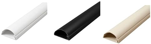 30x15 D-Line PVC Trunking - Neat Cable Management Solution - Hides Untidy Wires | Hide Cable Cover (17.5cm, Magnolia)