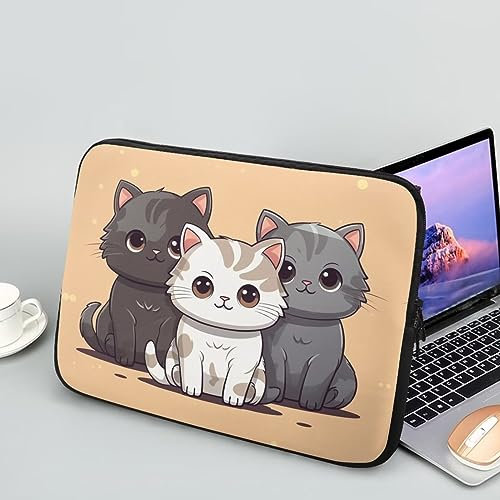 Showudesigns Cute Cat Laptop Protective Sleeve for Women Kids Slim Laptop Sleeve 15 inch Soft Laptop Tote Bag Suitable Gifts for Friends Accessory Bag Yellow Carrying Case