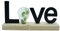 HEITMANN DECO LED Holz-Aufsteller Love - schwarz/Natur - ca. 31cm