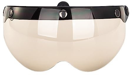 Gereiny LLLucky Universal Motorcycles Retro Pilot-Style Standard 3 Visiere con Bottone a Pressione Flip Up Down Casco Aperto Antivento Resistente