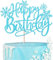1 Stück Schneeflocken Happy Birthday Tortendeko Winter Wonderland Kuchen Deko Winter Gefrorenes Thema Cake Topper für Eingefroren Thema Geburtstag Party Weihnachten Baby Dusche Kuchen Dekoration Blau