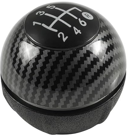 Cakievro Pomello del cambio cromato con cuffia di protezione e custodia per Fia-t 500 500C 2007 2008 2009 2010 2011 2012 2013 2014 2015 2016 2017 2018 (6 marce fibra di carbonio)
