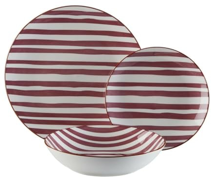 Versa Service de table Venise 18 pièces marron porcelaine