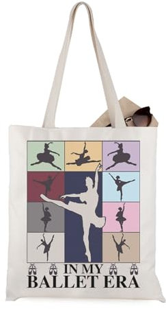 JTOUK Tanzliebhaber-Geschenk, Ballett-Geschenk in meiner Ballett-Ära, Tragetasche, Ballerina-Geschenk, Tanzteam, Geschenk für Ballettliebhaber, Ballet Era Tote EU, 13.78 inch x 15.75 inch, Large