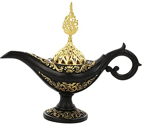 Duiaynke Tale Lamps Tea Pot Lamp Vintage Furnace Incense Holders (Black)