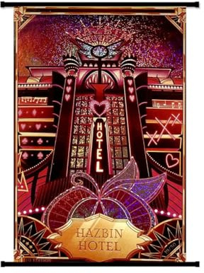 Zhongkaihua Hazbin Hotel Poster Angel Dust/Alastor/Luzifer, Anime-Poster-Gemälde Stoff-Hängeschriftrolle Wandkunst für Hazbin Hotel Merch Schlafzimmer Heimdekoration