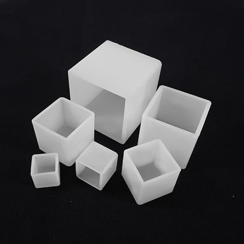 Stampo Quadrato in Resina,Stampo in Silicone Trasparente, 6 Pezzi Stampo Quadrato in Resina cubo stampi in Silicone stampi per colata in Resina per Fabbricazione Artigianale Fai-da-Te, 6 Dimensioni