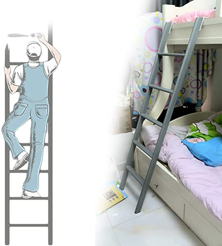 Etagenbettleiter für Wohnwagen, Schlafsaal, Wohnmobil, Hochbett, Trittleiter zum Klettern für Kinder, Erwachsene, ältere Menschen, Etagenbett-Seitenleiter mit Doppelbett, bodenstehend (Farbe