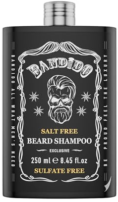 BANDIDO Salzfreies Bart Shampoo Men 250 ml – Natürliches und Sanftes Bartshampoo für Männer – Bartpflege und Wachstum – Frischer Duft – Perfekte Geschenkidee
