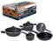 Aeternum Oriental Fusion Kochtopf und Pfannenset 8 Stück, Induktionsgeeignet Aluminium, schwarz