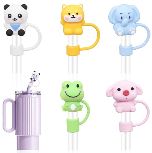 Rsipean 5PCS Silicone Straw Covers, Custom Fit for Stanley 30&40 oz Tumblers, Reusable, Lightweight, 5 Count