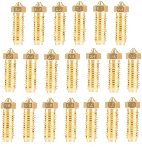 LANKEGU 20-teiliges Barss-Düsen-Set für Kobra 3/Kobra S1, 3D-Drucker, 8 Stück 0,4 mm und 3 Stück 0,2 mm, 0,6 mm, 0,8 mm, 1,0 mm Düsen-Set für Anycubic Kobra 3, Kobra 3 Combo, Kobra S1, Kobra S1 Combo
