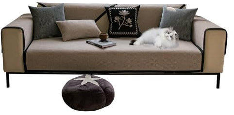 GUOYUYU Sofahusse 120 x 240 cm Staubdicht Schmutzabweisend, Sofabezug Anti Rutsch Vintage Design, Sofaschutz Sofaschoner, Mehrere Größe, für Alle Sofas, Khaki