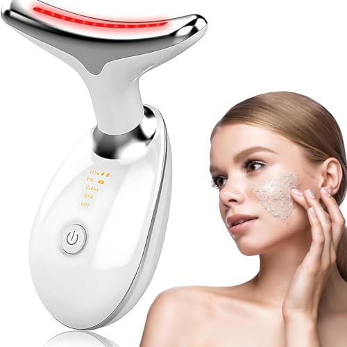 Face Massager, Face Lifting Facial Massager for Skin Toning Beauty Devices, Electric Skin Beauty Machinewith 3 Modes & 45°C, 3 Color Anti-Wrinkle Neck Massage Lux Cove Facial Massager for Women