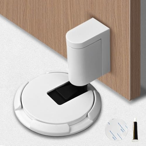 Magnetischer Türstopper, Türstopper Boden, Selbstklebend Schwer Türhalter, Tür Stopper Ohne Bohren Höhenverstellbarer Türpuffer, Wind-resistant Mechanical Silent Door Stop (#A)