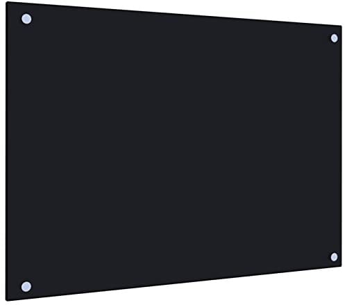Gecheer Kitchen Backsplash tempered Glass Splashback Heat Resistant Toughened Glass for Kitchen/Cooker Hood black 70x50 cm Tempered Glass