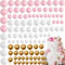 108pcs Round Ball Cake Toppers Decorations, Shaped Cupcake Insert Cake Balls, Balloon Cake Topper for Wedding Birthday Cake Decorations(pink)
