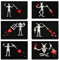 6 Stück Blackbeard Pirat Rotes Herz Fun Bestickte Stickerei Applikation Piratenflagge Emblem Patch zum Verschlossen für Kleidung Jacken Jeans Hut Weste Hundegeschirr Rucksack Sammlung