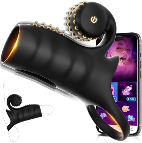 Penisring mit Klitorisstimulator Sex Spielzeug für die Paare Penishülle, Penisringe Bdsms Sexspielzeug Extrem Sex für Beide Zusammen Cock Ring 9 Modi APP Penis Vibrator für Penisverlängerung Schwarz