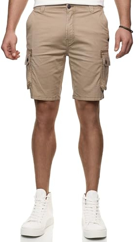 Indicode Herren INLanny Cargo-Shorts Bermuda aus Baumwolle mit 6 Taschen | Robuste Cargo Shorts in weicher Baumwollqualität mit 6 Taschen, kurze Hose, Bermudas, Herrenshorts, Outdoorhose für Männer