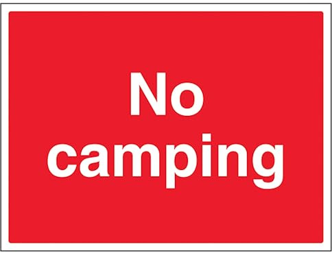 V Safety No Camping Sicherheitsschild aus Aluminiumverbundstoff, groß, Querformat, 400 x 300 mm, 3 mm