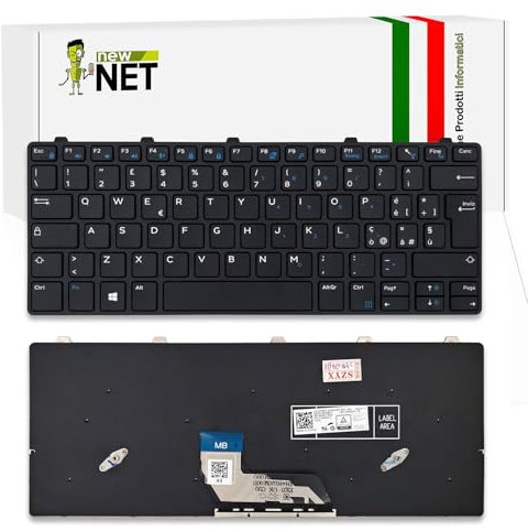 new net - Tastiera Compatibile con dell Latitude 3180, 3189, 3190, 3190 2-in-1, 3300, 3310, 3380 [Frame Nero - Layout ITA]