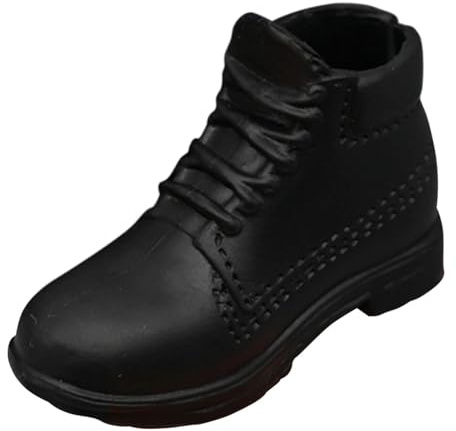 Hellery Miniaturfigur Stiefel Actionfigur Schuhe Sammlerstücke Miniaturkörper Puppenschuhe Kostümaccessoires Mini Trendy Casual für Fotoshooting Sammler, Runder Kopf