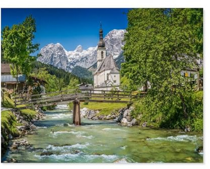 Puzzle 1000 Teile Erwachsene，St. Sebastian in Ramsau, Nationalpark Berchtesgadener Land, Deutschland，Klassische Puzzles Schwer Pädagogisches Spielzeug für Erwachsene und Kinder（38x26cm）-E59