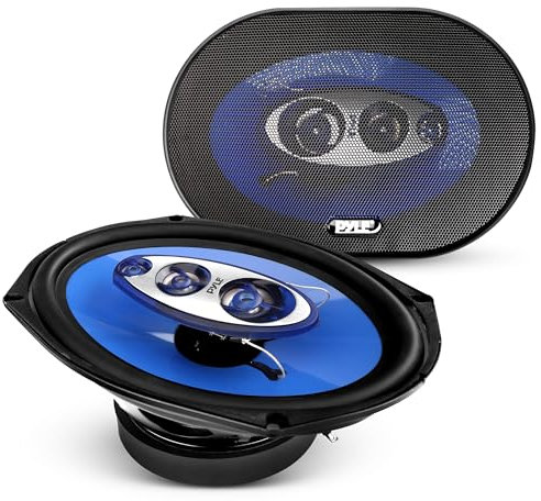 Pyle Auto Lautsprecher 15 x 23 cm, 4-Wege Autolautsprecher Set, 400W, Einbaulautsprecher Boxen mit 1,25 ASV-Spule, 1,5 Film Dome Mitteltöner, 1 Tweeter und ¾ Piezo Hochtöner, Installationszubehör