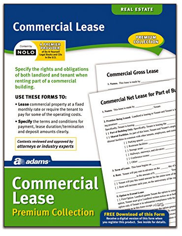 Adams Paquet de formulaires de bail commercial, formulaires et instructions (LF218P)