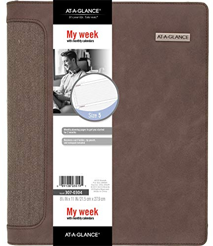 Day Runner undatierter Harrison Leder-Tagesplaner, 26,7 x 31,8 x 29,7 cm, Braun