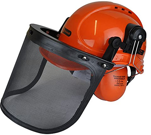 RocwooD Casco de seguridad para motosierra/desbrozadora con correa de barbilla Pro