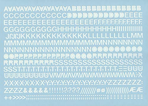 Selbstklebende Großbuchstaben Folie weiß, 10 mm, 1 Bogen