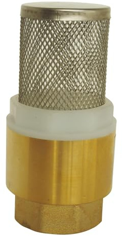 SOMATHERM FOR YOU, Clapet crépine universel Femelle 11/2 - Corps laiton, axe plastique, crépine inox - Protection réseau, évite désamorçage pompe, utilisation eau/mazout, 110°C max
