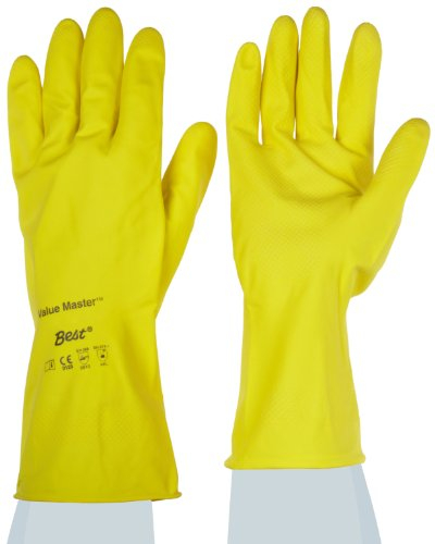 Showa VM Handschuh, gerollt Manschette, chemikalienbeständig, 18 MIL Dick, 30,5 cm Länge, XL, gelb, 12