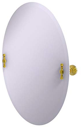 Allied Precision Industries RW-91 Frameless Oval Tilt Mirror with Beveled Edge Wandspiegel, poliertes Messing