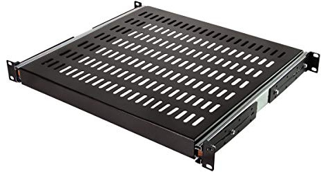 LogiLink SF1S45B - Ausziehbarer Fachboden (1 HE) für Stand-, Serverschränke mit 600mm Tiefe, 35kg Tragkraft, Schwarz