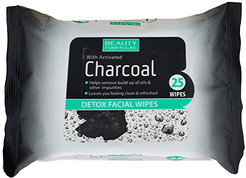 BEAUTY FORMULAS Lingettes pour le visage au charbon détoxifiant