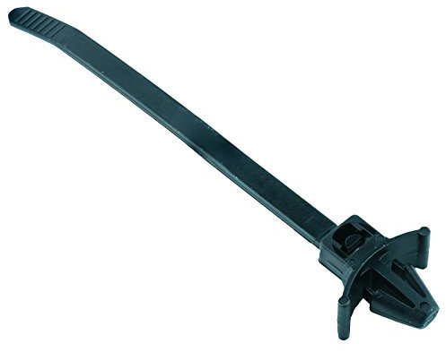 2.5mm x 100mm Black Wing Push Mount Cable Tie - Pack of 100