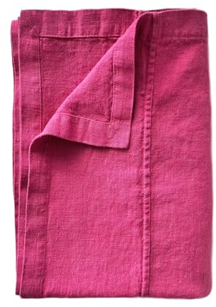 JOWOLLINA Bettüberwurf Plaid Decke Rasa 100% Leinen Stonewashed (Berry, 170x260 cm)