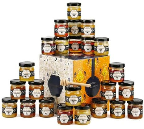 Calendrier de l'Avent Miel 24 pots - Sélection de miels français et du monde - Coffret cadeau Noël - BienManger.com