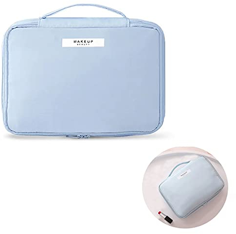 Maquillage Sacs,Trousse de Toilette de Voyage pour Femme,Trousse de Toilette pour Hommes et Femmes,Cosmétique Sac Organisateur Déplacement Gym Camping,déplacements Pratique et légère(Bleu)