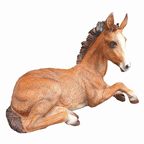 Aspinaworld Gartenfigur, Liegende Pferde Figur 17 cm, Figur für den Garten, wetterfeste Deko