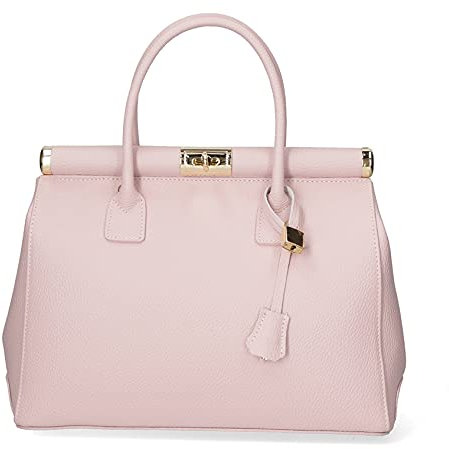 Chicca Borse Borsa top handle donna borsa a mano in pelle dollaro borsa media italiana - Rosa